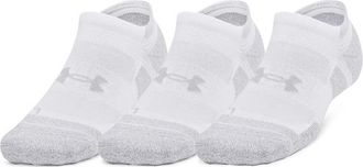 Under Armour Mens Perf Tech Pro 3pk No Show - White/White/Mod Gray Size XL