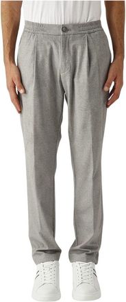 Herno Resort Broek in Melange Su&egrave;de-effect - Heren - Straight fit broeken - Grijs - M - Su&egrave;de - Broeken