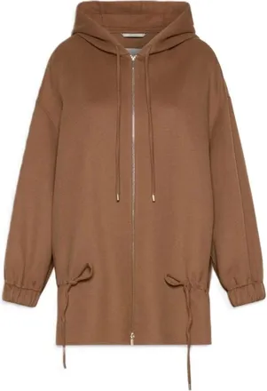 Max Mara Hoodies & sweatvesten, Dames, Bruin, M, Wol, Smmadriana Korte Jas