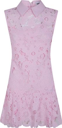 Self Portrait Pink Lace Collared Mini Dress