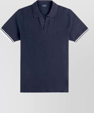 Fay cotton v-neck short-sleeve polo shirt