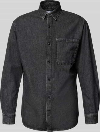 Jack & Jones Jack & Jones Regular Fit Jeanshemd mit Brusttasche Modell CREEK in Dunkelgrau, Gr&ouml;&szlig;e S