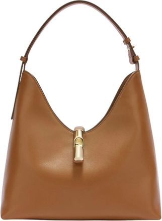 Furla Leren Hobo Tas in Brandy Kleur - Dames - Schoudertassen - Bruin - ONE Size - Leer - Tassen