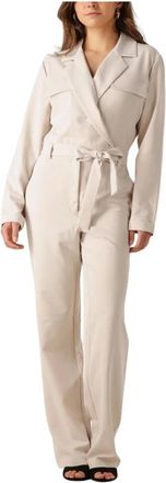 Freebird by Steven Jumpsuits & Playsuits, Dames, Beige, M, Denim, Beige Jumpsuit Yael