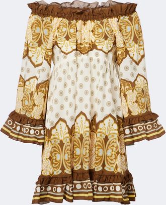 La DoubleJ Plac&eacute;e printed cotton minidress