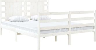 vidaXL Vidaxl - Bed Frame without Mattress White 120x190 cm Small Double Solid Wood Pine
