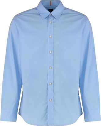 HUGO BOSS Relegant 6 M Poplin Shirt - Heren - Zakelijke Overhemden - Blauw - XS - Katoen - Overhemden