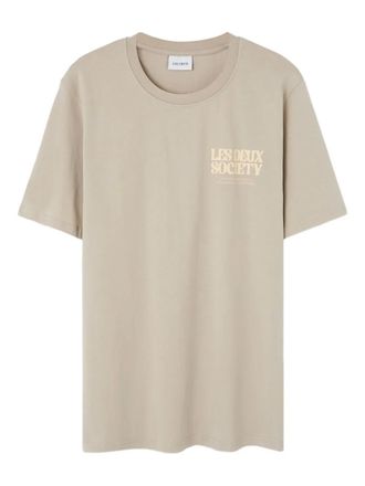 Les Deux T-shirt met logoprint - Beige