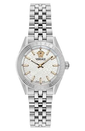 Versace V-Code Bracelet Watch, 36mm in Stainless Steel at Nordstrom