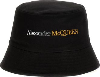 Alexander McQueen Bucket Hat Met Logo - Heren - Hoeden - Zwart - M - Katoen - Accessoires