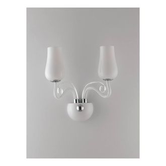 Netlighting ANGEL Wall Lamp with 2 Light Glass Shades White 34x35x18cm | Size: 34 x 35 x 18 cm