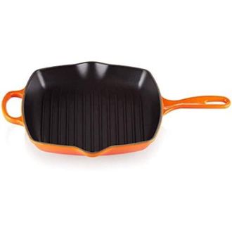 LE CREUSET Sart&eacute;n Skillet Cuadrada Grill De Hierro Fundido, 26 Cm, Volcanico, 20183260900422