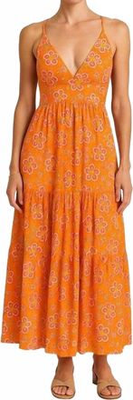 Fate Condado Tiered Strappy Dress In Orange