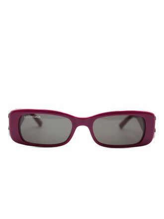 Balenciaga dynasty rectangle sunglasses - women - Acetate - One Size - Purple
