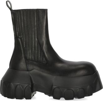 Rick Owens Black Chunky Sole Elastic Chelsea Boots