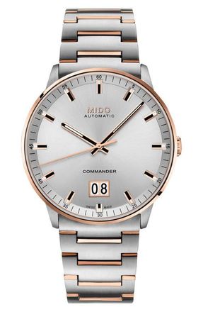 Mido Commander II Skeleton Bracelet Watch, 42mm in Silver at Nordstrom