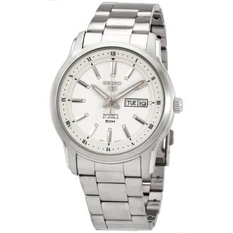 Seiko 5 Automatic White Dial Stainless Steel Mens Watch SNKP09J1