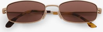 Victoria Beckham Metal Sunglasses In Gold Honey Havana