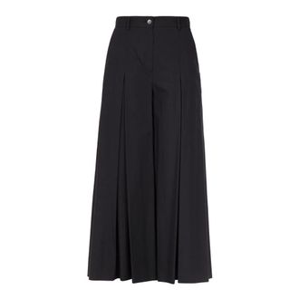 ottod'Ame Wide Leg Cotton Trousers - female - OttodAme - Wide Trousers - Black - 2XS - Trousers