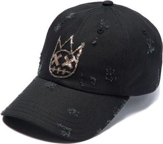 Cult of Individuality Sequin Shimuchan Logo Distressed Baseball Cap in Black at Nordstrom