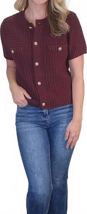 Hem & Thread Finley Sweater Top In Red