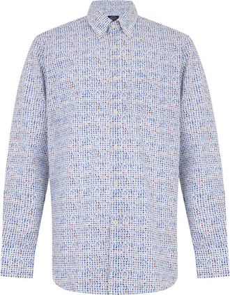 Paul & Shark Heren Overhemd met Vlagprint - Heren - Casual Overhemden - Veelkleurig - L - Katoen - Overhemden