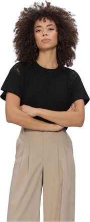 Aaiko Ceyda Top - Dames - T-shirts - Zwart - XS - Katoen - Tops