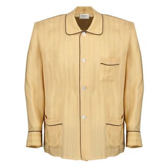 Saint Laurent Pyjamas, male, Beige, Size: S Pajama Top in Silk
