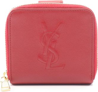 Saint Laurent Red Color Leather Wallet (Bi-Fold) (Pre-Owned)