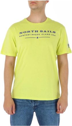 North Sails Gele Ronde Hals T-Shirt - Heren - T-shirts - Geel - 2XL - Katoen - Tops