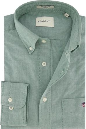 GANT Heren, Overhemden, Groen, Maat: 5XL Katoen