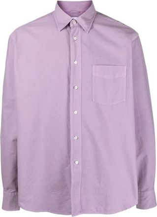 Aspesi Camicia Fred - Heren - Casual Overhemden - Paars - XL - Katoen - Overhemden