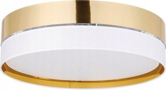 Luminosa Light Designs Tk-lighting Plafoniera Hilton bianca e dorata 45x45 cm