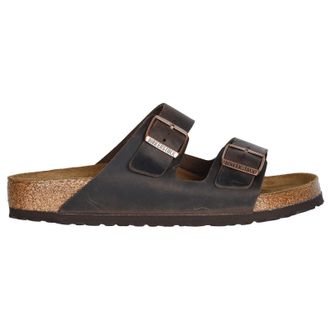Birkenstock Arizona Leather Womens Slides Sandals - Habana - Size:UK 4.5