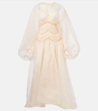 Zimmermann Illuminate macramé silk organza gown