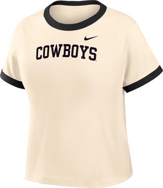 Nike Womens College (Kansas State Ringer T-Shirt in Brown | IV9371-120