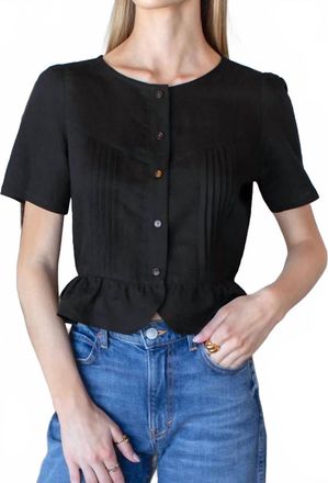 Emerson Fry Atelier Pintuck Top In Black