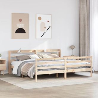 vidaXL Estructura De Cama Con Cabecero Madera Maciza Pino 180x200 Cm Vidaxl