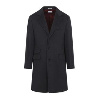 Brunello Cucinelli Abrigo de Cachemira - Coats - Hombre - Negro - S