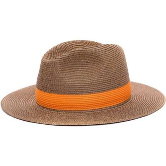 Lastelier Portofino Straw Hat Orange at Nordstrom, Size Small