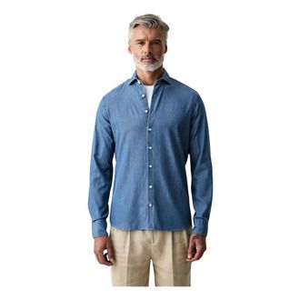 Hackett Overhemden, Heren, Blauw, M, Katoen, Shirt