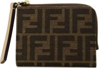 Fendi Slim Baguette FF Jacquard Compact Wallet