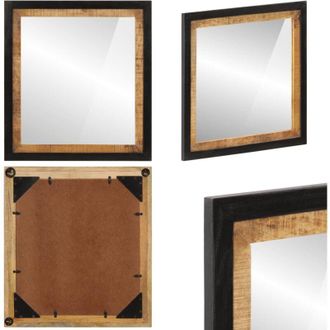 vidaXL Specchio da Bagno 55x1x60 cm in Vetro e Legno Massello di Mango - Specchio in vetro - Specchio in legno