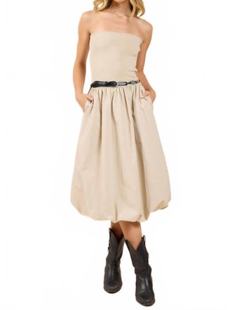 Sadie & Sage Happier Now Strapless Tube Bubble Dress In Ash