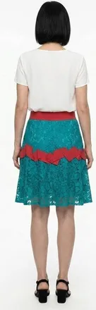 Dolce & Gabbana Lace Tiered Skirt - Teal
