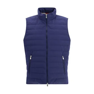 Brunello Cucinelli Blue Polyester Sleeveless Mens Jacket