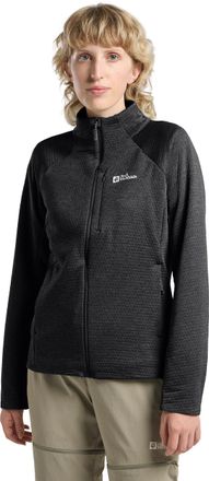 Jack Wolfskin Fleecejacke JACK WOLFSKIN TAIGA FZ W, Damen, Gr. XXL, schwarz, Fleece, Obermaterial: 100% Polyester, hoch geschlossener Ausschnitt, Raglan&auml;rmel, Jacke