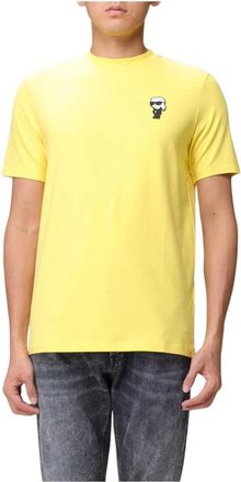 Karl Lagerfeld Short Sleeve Crew Neck TShirt - Heren - T-shirts - Geel - XL - Katoen - Tops