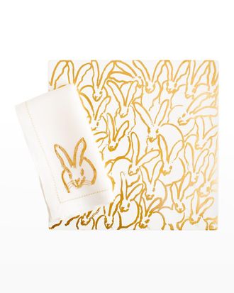 Hunt Slonem Rabbit Run Gold Leaf and Lacquer Placemat