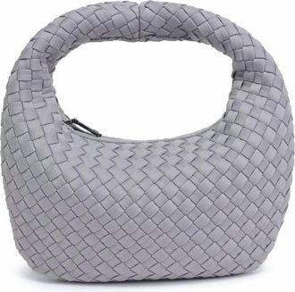 Sol and Selene Womens Dream Small Woven Neoprene Hobo Bag In Fog